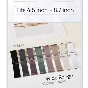 10 Pack Adjustable Elastic Watch Bands for Apple Watch 4.5-8.7in AW-001 Multi